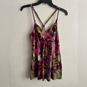 Mudd Multicolor Playful Graphics Babydoll Top L